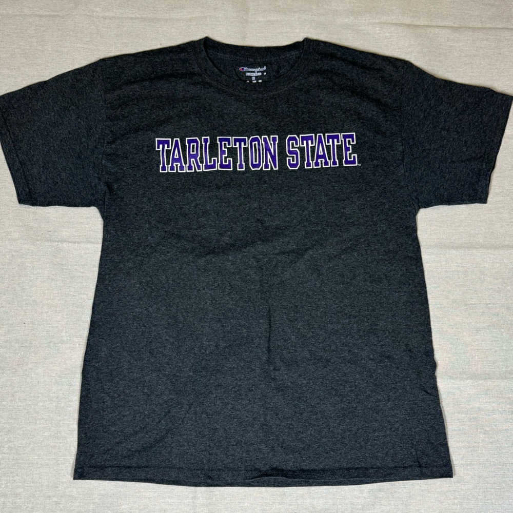 Champion Tarleton State Graphic T-Shirt - Gray and Purple M